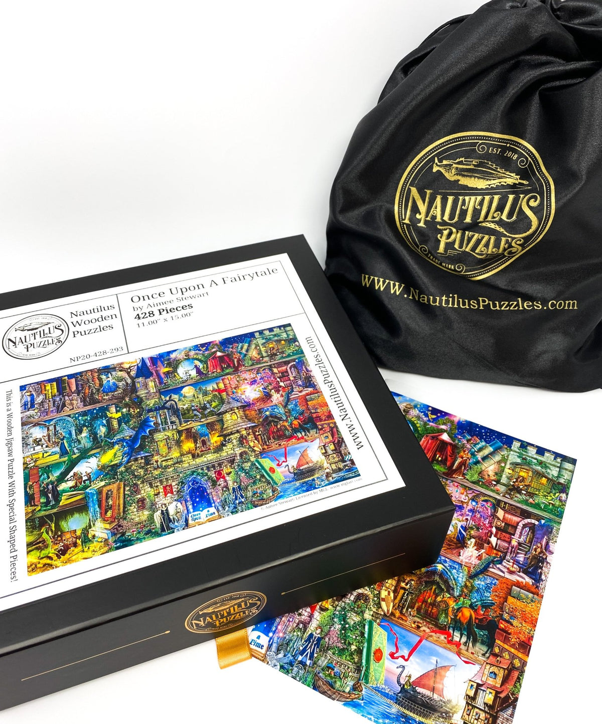 Once Upon A Fairytale (428 Piece Wooden Jigsaw Puzzle) - Nautilus Puzzles - Wooden Jigsaw Puzzles For Adults