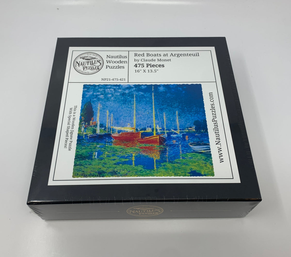 Red Boats at Argenteuil by Claude Monet | 475 Pieces | Wooden Jigsaw Puzzle - Nautilus Puzzles - Wooden Jigsaw Puzzles For Adults