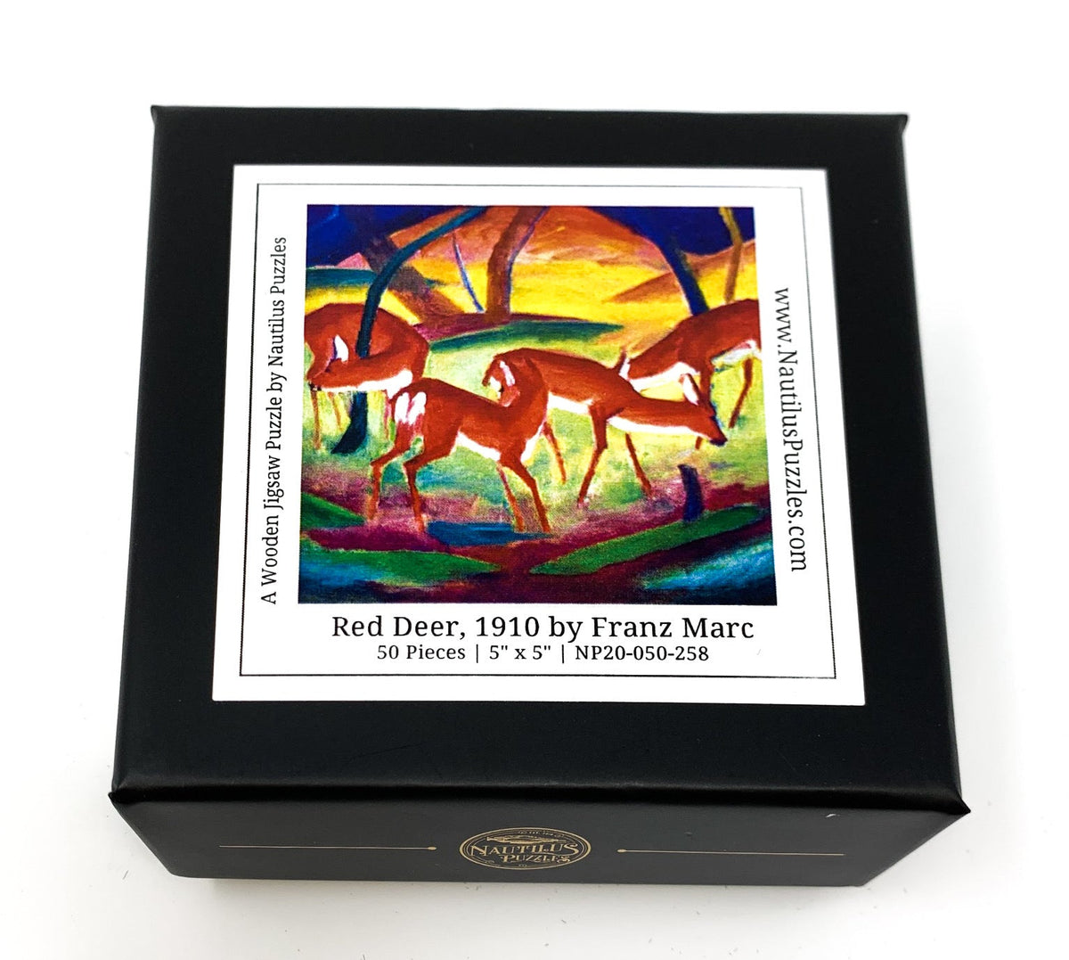 Red Deer, 1910 (50 Piece Mini Wooden Jigsaw Puzzle) - Nautilus Puzzles - Wooden Jigsaw Puzzles For Adults