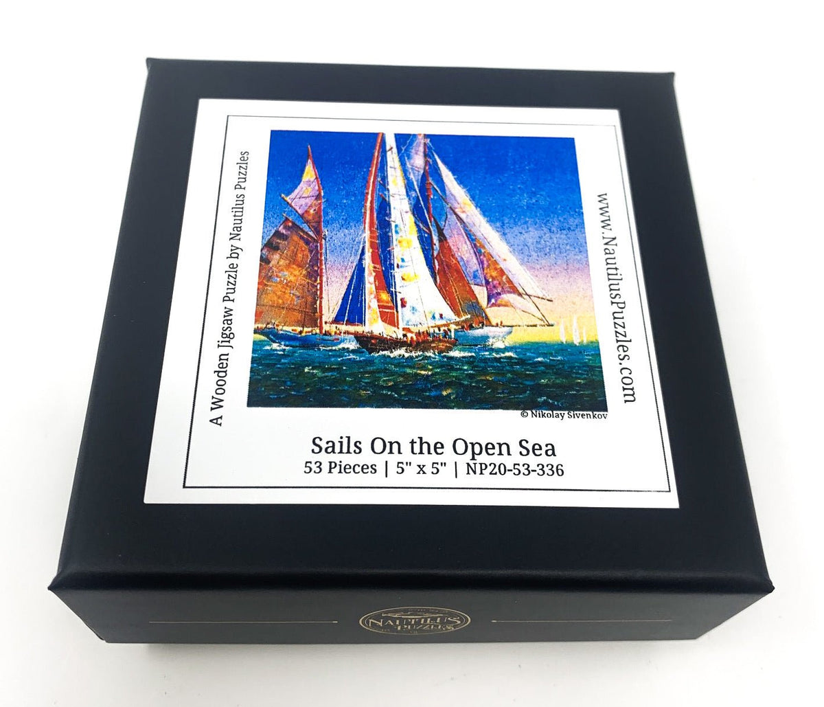 Sails on the Open Sea (53 Piece Mini Wooden Jigsaw Puzzle) - Nautilus Puzzles - Wooden Jigsaw Puzzles For Adults