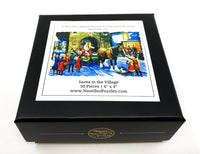 Santa In the Village (50 Piece Mini Christmas Wooden Jigsaw Puzzle) - Nautilus Puzzles - Wooden Jigsaw Puzzles For Adults
