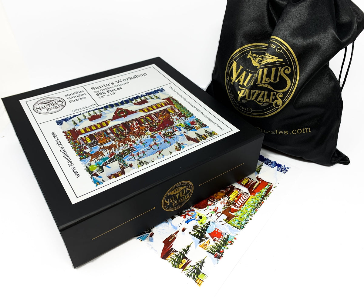 Santa's Workshop - 552 Piece Christmas Wooden Jigsaw Puzzle - Nautilus Puzzles - Wooden Jigsaw Puzzles For Adults
