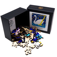 Seven Swans A Swimming (50 Piece Mini Wooden Jigsaw Puzzle) - Nautilus Puzzles - Wooden Jigsaw Puzzles For Adults