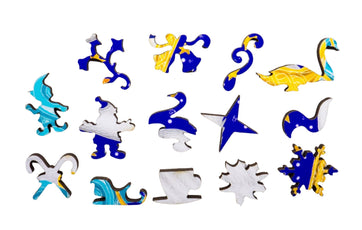 Seven Swans A Swimming (50 Piece Mini Wooden Jigsaw Puzzle) - Nautilus Puzzles - Wooden Jigsaw Puzzles For Adults