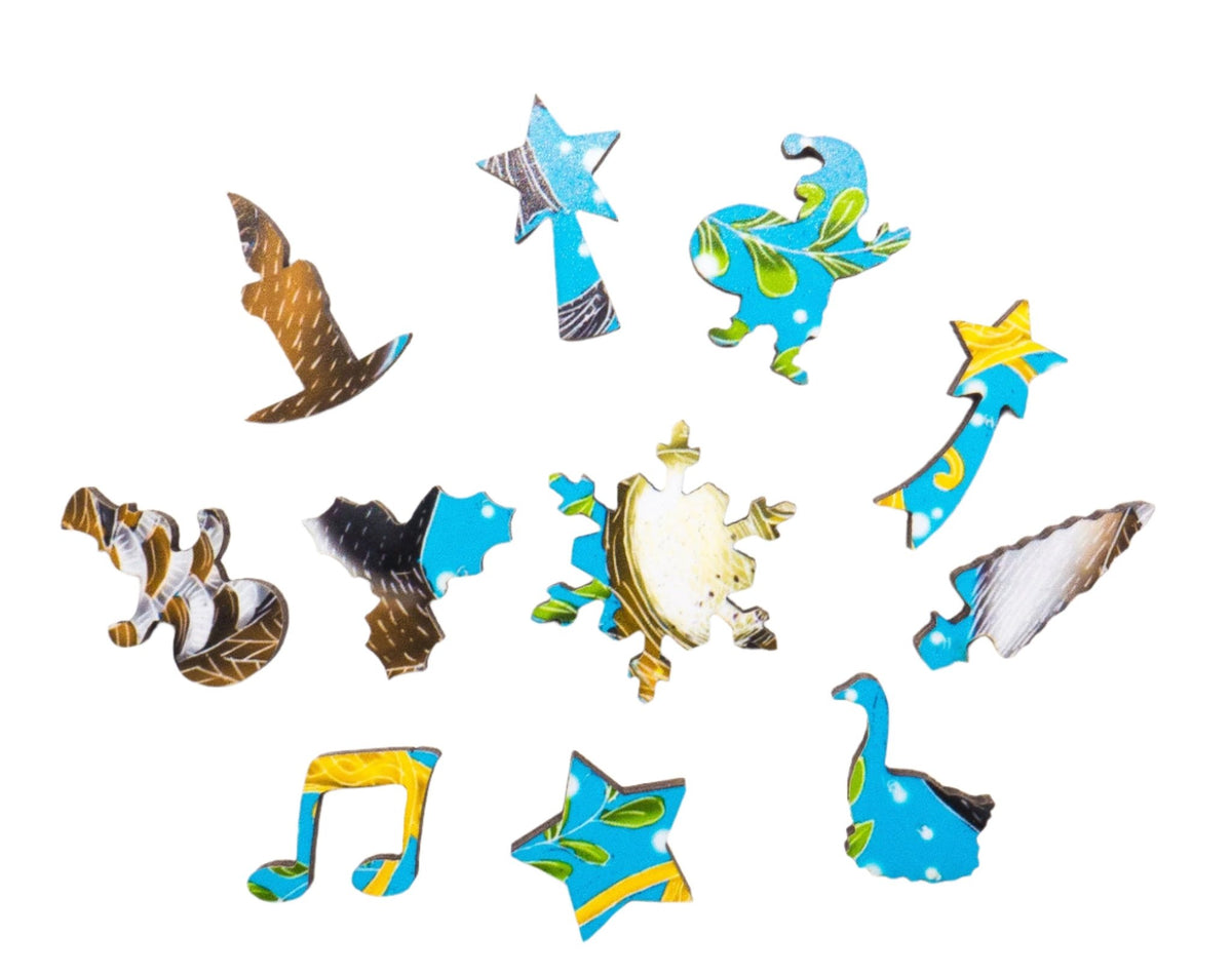 Six Geese A-Laying (50 Piece Mini Wooden Jigsaw Puzzle) - Nautilus Puzzles - Wooden Jigsaw Puzzles For Adults