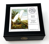 Snowy Heron (50 Pieces) Mini Wooden Puzzle - Nautilus Puzzles - Wooden Jigsaw Puzzles For Adults