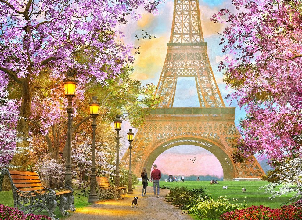 Spring in Paris (387 Piece Spring Wooden Jigsaw Puzzle) - Nautilus Puzzles - Wooden Jigsaw Puzzles For Adults