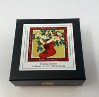 Stocking Surprise (55 Piece Mini Christmas Wooden Jigsaw Puzzle) - Nautilus Puzzles - Wooden Jigsaw Puzzles For Adults