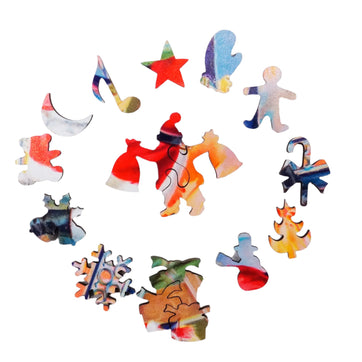 Stuffing the Stockings (50 Piece Mini Wooden Jigsaw Puzzle) - Nautilus Puzzles - Wooden Jigsaw Puzzles For Adults