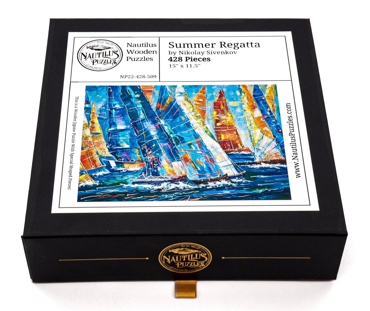 Summer Regatta (428 Pieces Wooden Jigsaw Puzzle) - Nautilus Puzzles - Wooden Jigsaw Puzzles For Adults