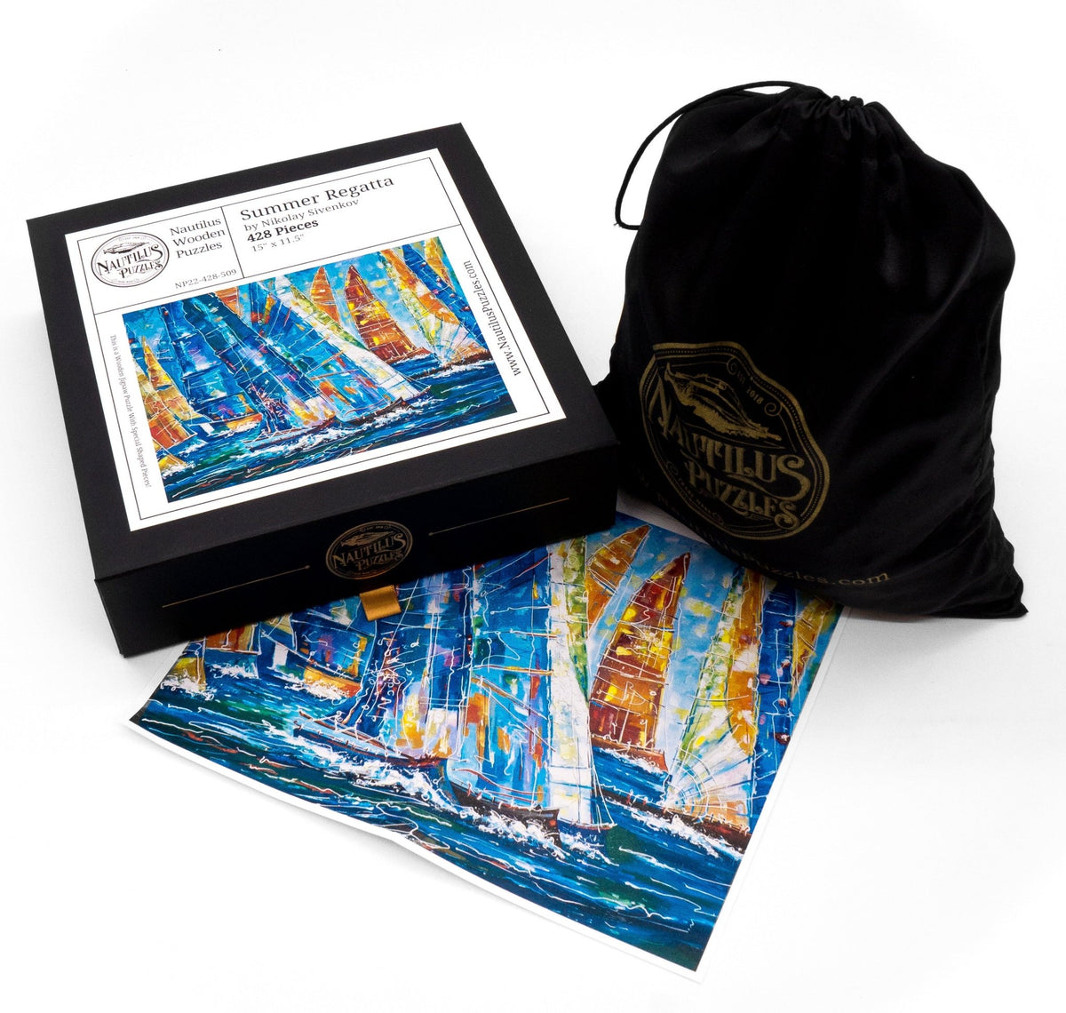Summer Regatta (428 Pieces Wooden Jigsaw Puzzle) - Nautilus Puzzles - Wooden Jigsaw Puzzles For Adults