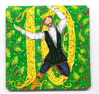 Ten Lords A-Leaping (50 Piece Mini Wooden Jigsaw Puzzle) - Nautilus Puzzles - Wooden Jigsaw Puzzles For Adults