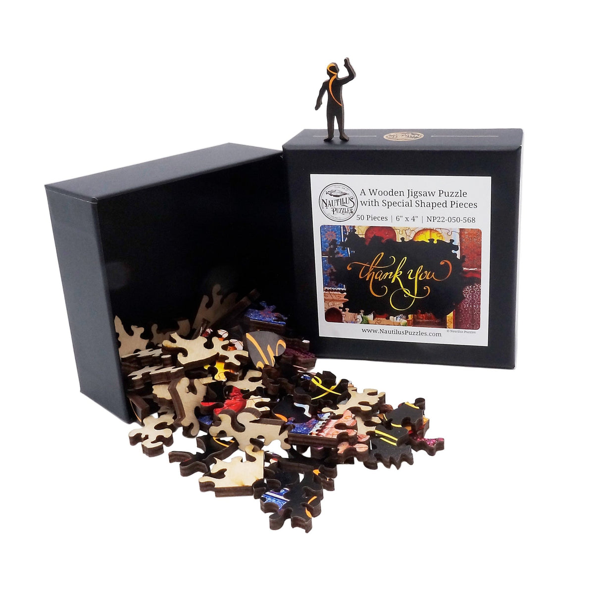 Thank You (50 Piece Mini Wooden Jigsaw Puzzle) - Nautilus Puzzles - Wooden Jigsaw Puzzles For Adults