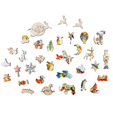 The Advent of Christmas (150 Piece Shaped Wooden Jigsaw Puzzle) - Nautilus Puzzles - Wooden Jigsaw Puzzles For Adults