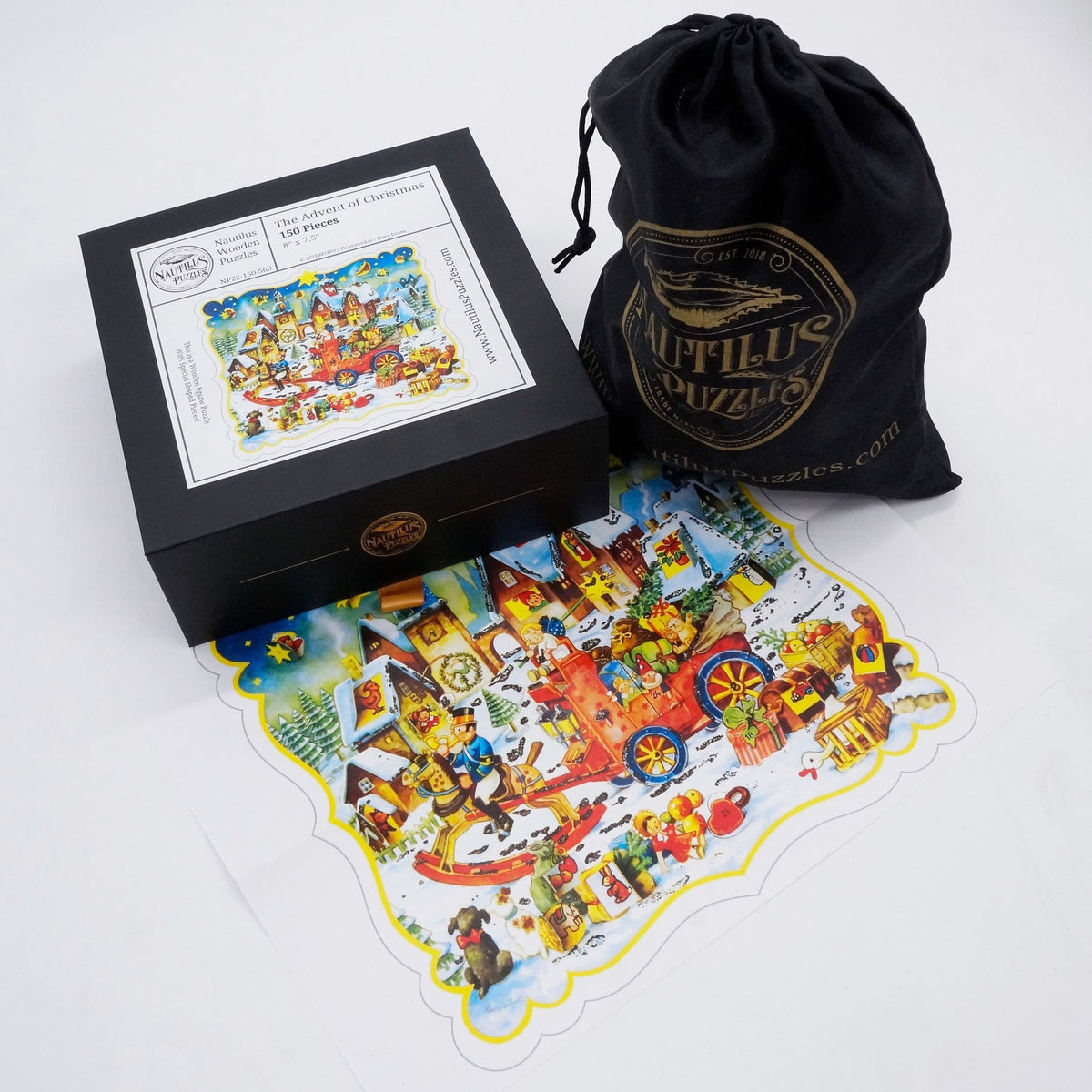 The Advent of Christmas (150 Piece Shaped Wooden Jigsaw Puzzle) - Nautilus Puzzles - Wooden Jigsaw Puzzles For Adults