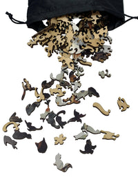 The Bachelor Party (146 Piece Cat Jigsaw Puzzle) - Nautilus Puzzles - Wooden Jigsaw Puzzles For Adults