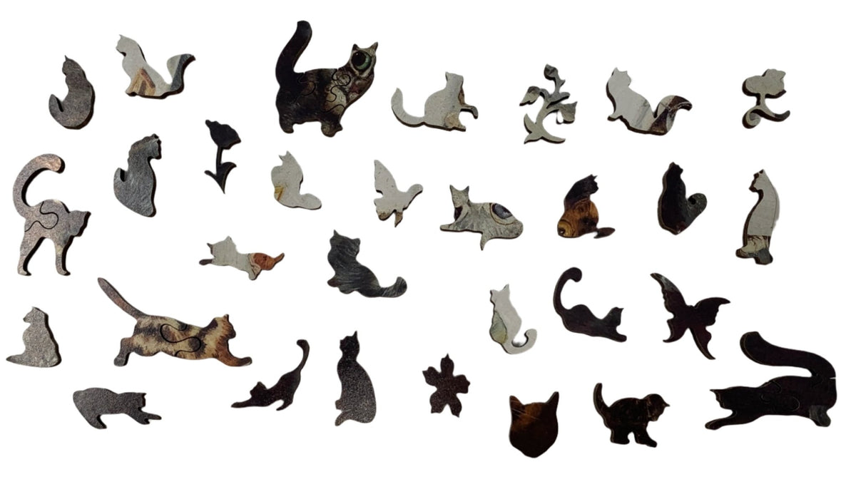 The Bachelor Party (146 Piece Cat Jigsaw Puzzle) - Nautilus Puzzles - Wooden Jigsaw Puzzles For Adults