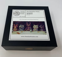 The Bachelor Party (146 Piece Cat Jigsaw Puzzle) - Nautilus Puzzles - Wooden Jigsaw Puzzles For Adults