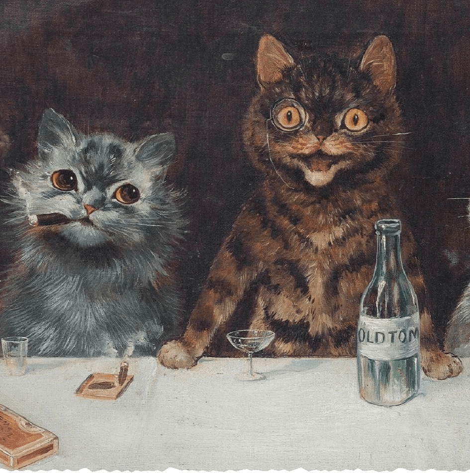 The Bachelor Party (146 Piece Cat Jigsaw Puzzle) - Nautilus Puzzles - Wooden Jigsaw Puzzles For Adults