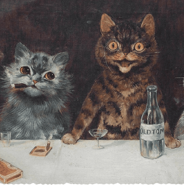 The Bachelor Party (146 Piece Cat Jigsaw Puzzle) - Nautilus Puzzles - Wooden Jigsaw Puzzles For Adults