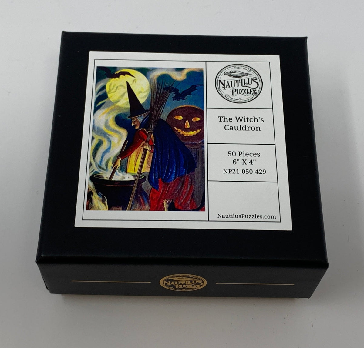 The Witches Cauldron (50 Pieces) Mini Halloween Wooden Jigsaw Puzzle - Nautilus Puzzles - Wooden Jigsaw Puzzles For Adults