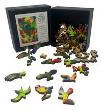 Tropical Feathers - 50 Piece MINI Wooden Jigsaw Puzzle - Nautilus Puzzles - Wooden Jigsaw Puzzles For Adults