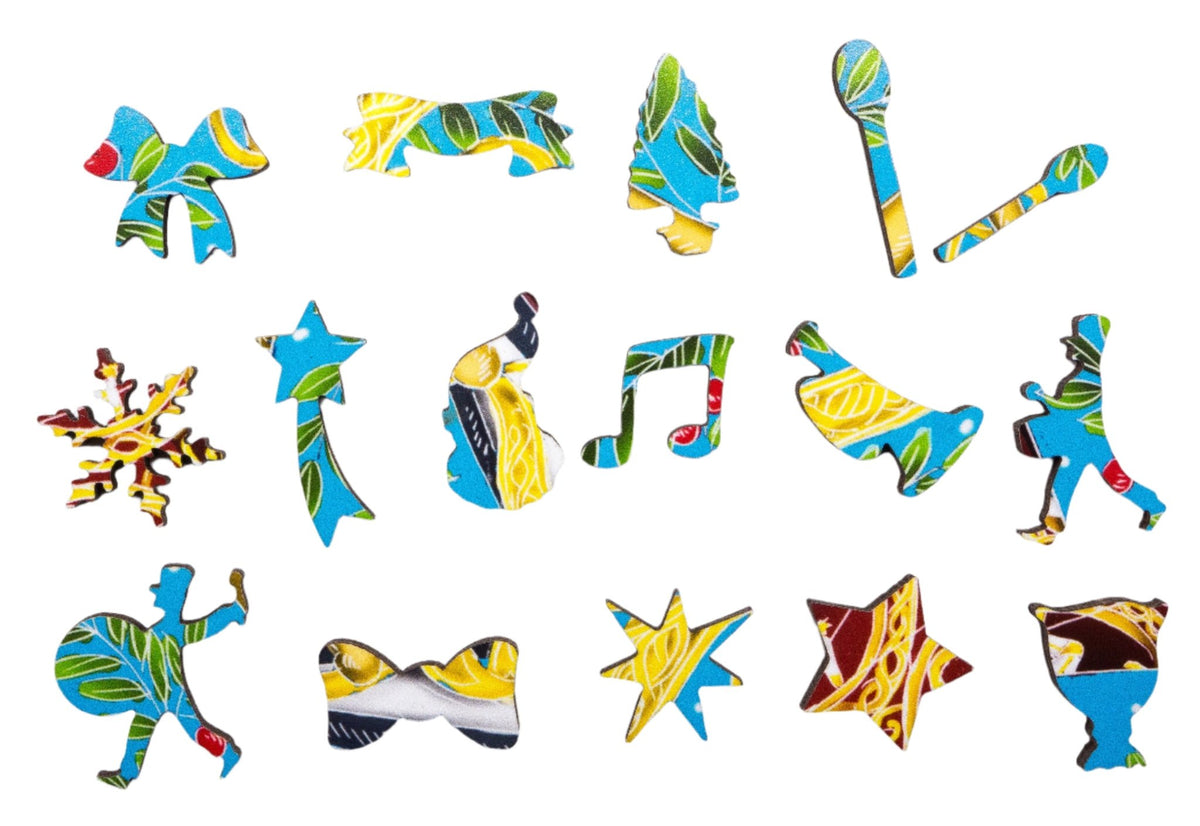 Twelve Drummers Drumming (50 Piece Mini Wooden Jigsaw Puzzle) - Nautilus Puzzles - Wooden Jigsaw Puzzles For Adults