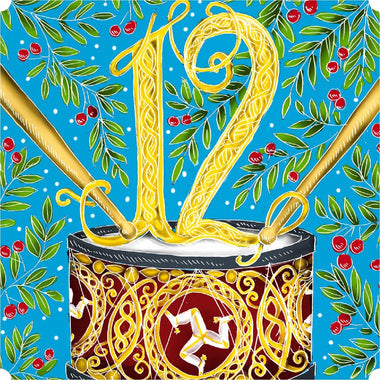 Twelve Drummers Drumming (50 Piece Mini Wooden Jigsaw Puzzle) - Nautilus Puzzles - Wooden Jigsaw Puzzles For Adults