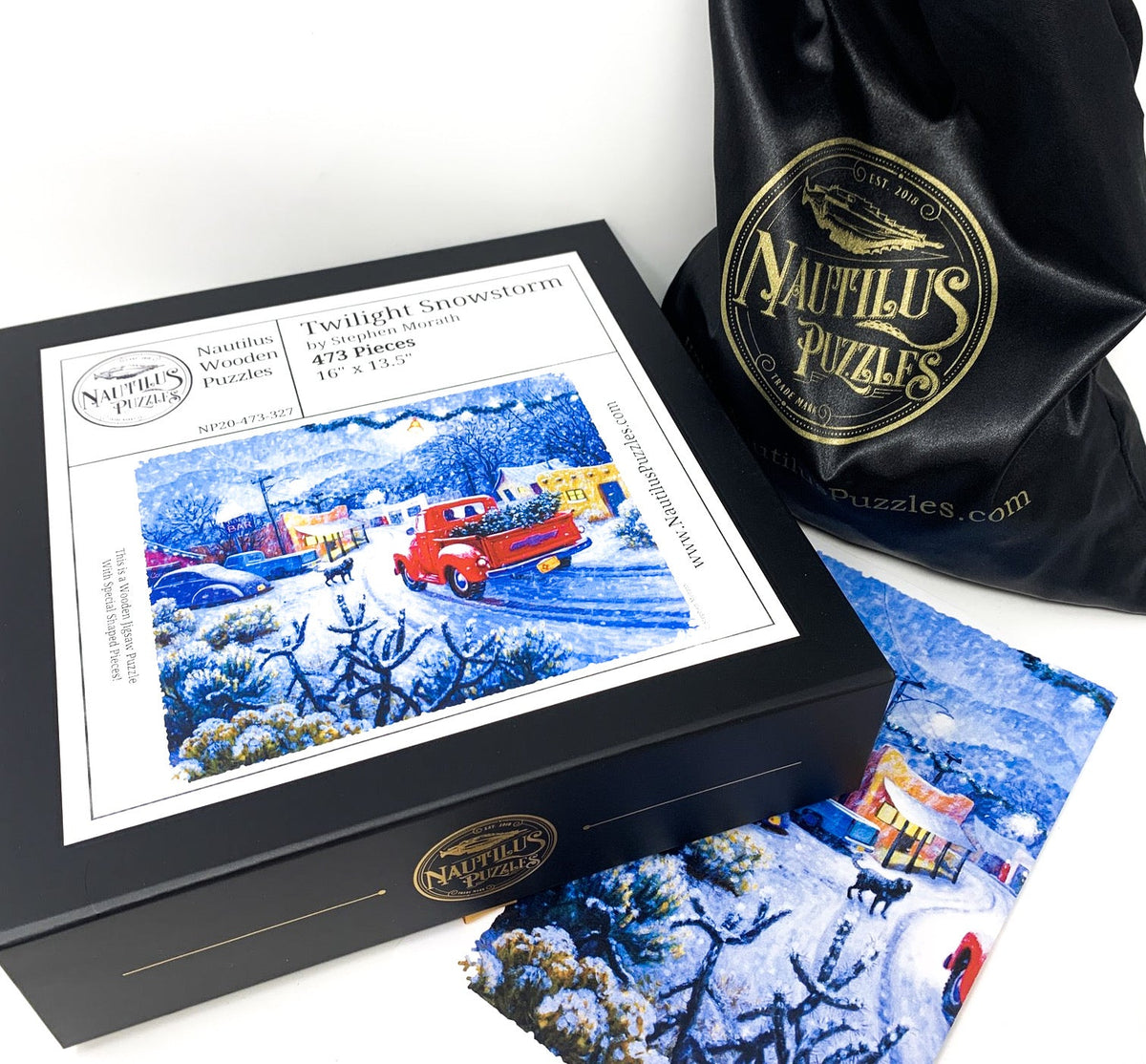 Twilight Snowstorm (473 Piece Wooden Jigsaw Puzzle) - Nautilus Puzzles - Wooden Jigsaw Puzzles For Adults