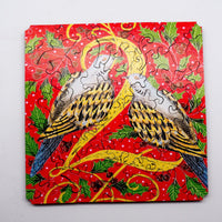 Two Turtle Doves (51 Piece Mini Wooden Jigsaw Puzzle) - Nautilus Puzzles - Wooden Jigsaw Puzzles For Adults