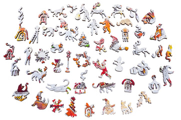 Up on the Rooftops (513 Pieces) Christmas Wooden Jigsaw Puzzle - Nautilus Puzzles - Wooden Jigsaw Puzzles For Adults