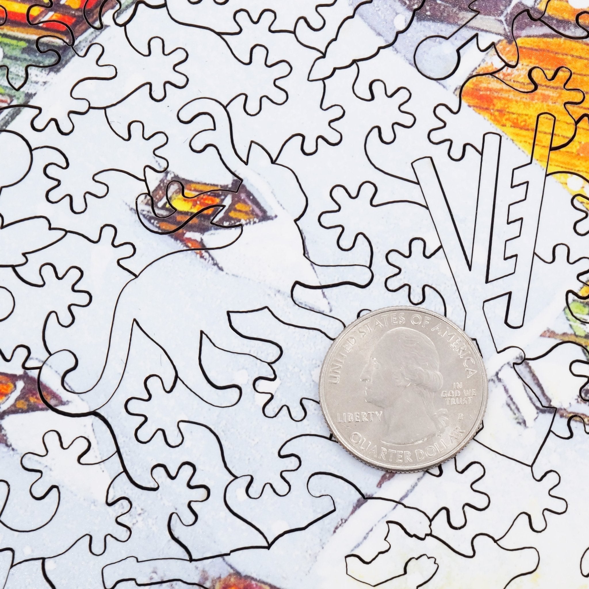 Up on the Rooftops (513 Pieces) Christmas Wooden Jigsaw Puzzle - Nautilus Puzzles - Wooden Jigsaw Puzzles For Adults