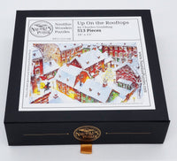 Up on the Rooftops (513 Pieces) Christmas Wooden Jigsaw Puzzle - Nautilus Puzzles - Wooden Jigsaw Puzzles For Adults