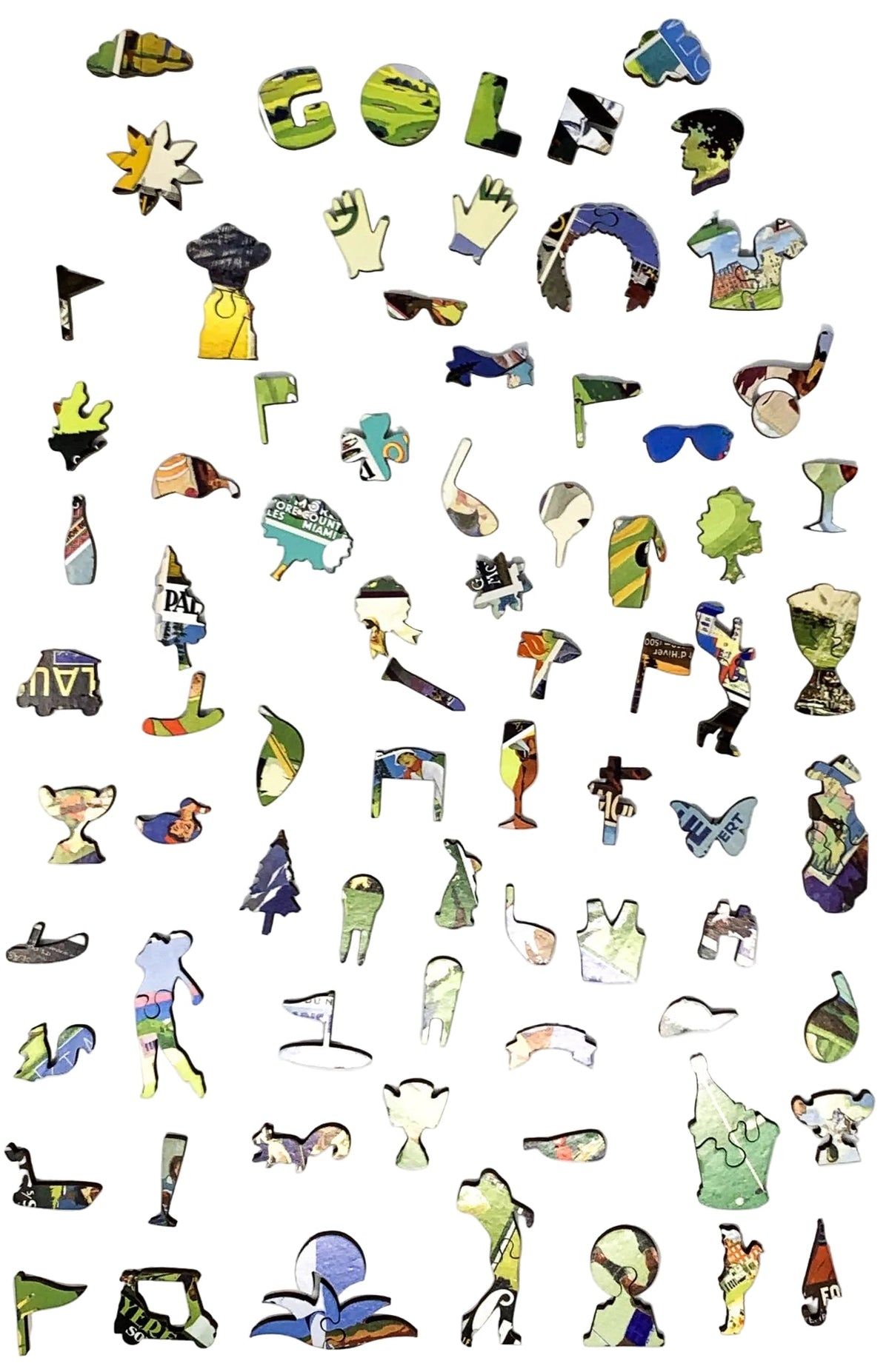 Vintage Golf Posters (501 Piece Wooden Jigsaw Puzzle) - Nautilus Puzzles - Wooden Jigsaw Puzzles For Adults