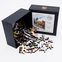 Waiting for the Mail (50 Piece Mini Christmas Wooden Jigsaw Puzzle) - Nautilus Puzzles - Wooden Jigsaw Puzzles For Adults