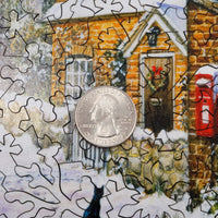 Waiting for the Mail (50 Piece Mini Christmas Wooden Jigsaw Puzzle) - Nautilus Puzzles - Wooden Jigsaw Puzzles For Adults