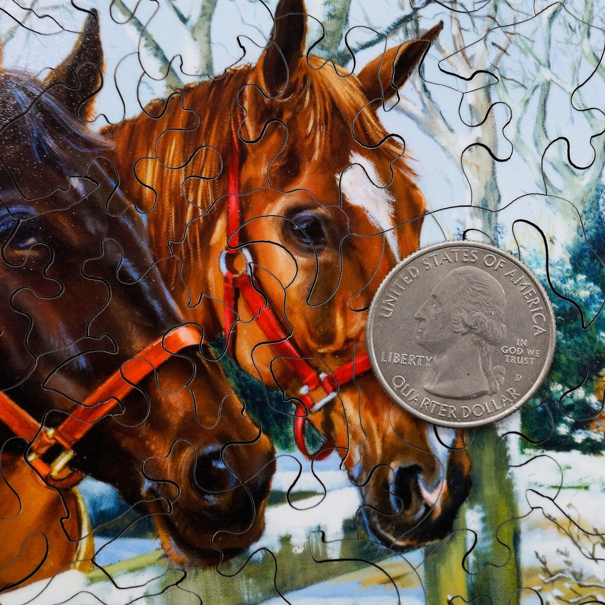 Winter Hay (75 Piece Mini Wooden Jigsaw Puzzle) - Nautilus Puzzles - Wooden Jigsaw Puzzles For Adults