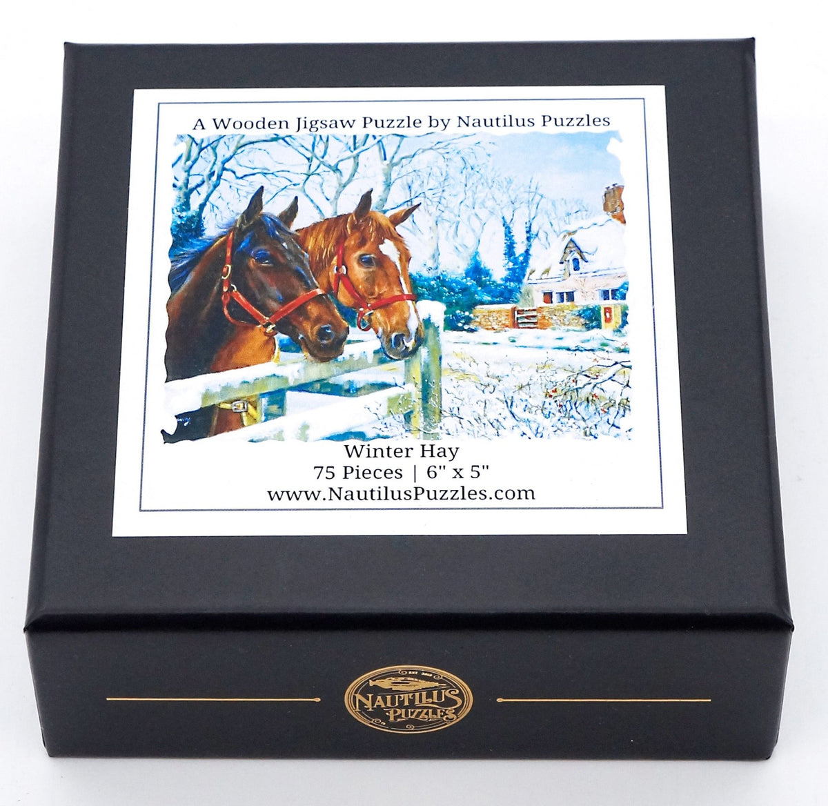 Winter Hay (75 Piece Mini Wooden Jigsaw Puzzle) - Nautilus Puzzles - Wooden Jigsaw Puzzles For Adults