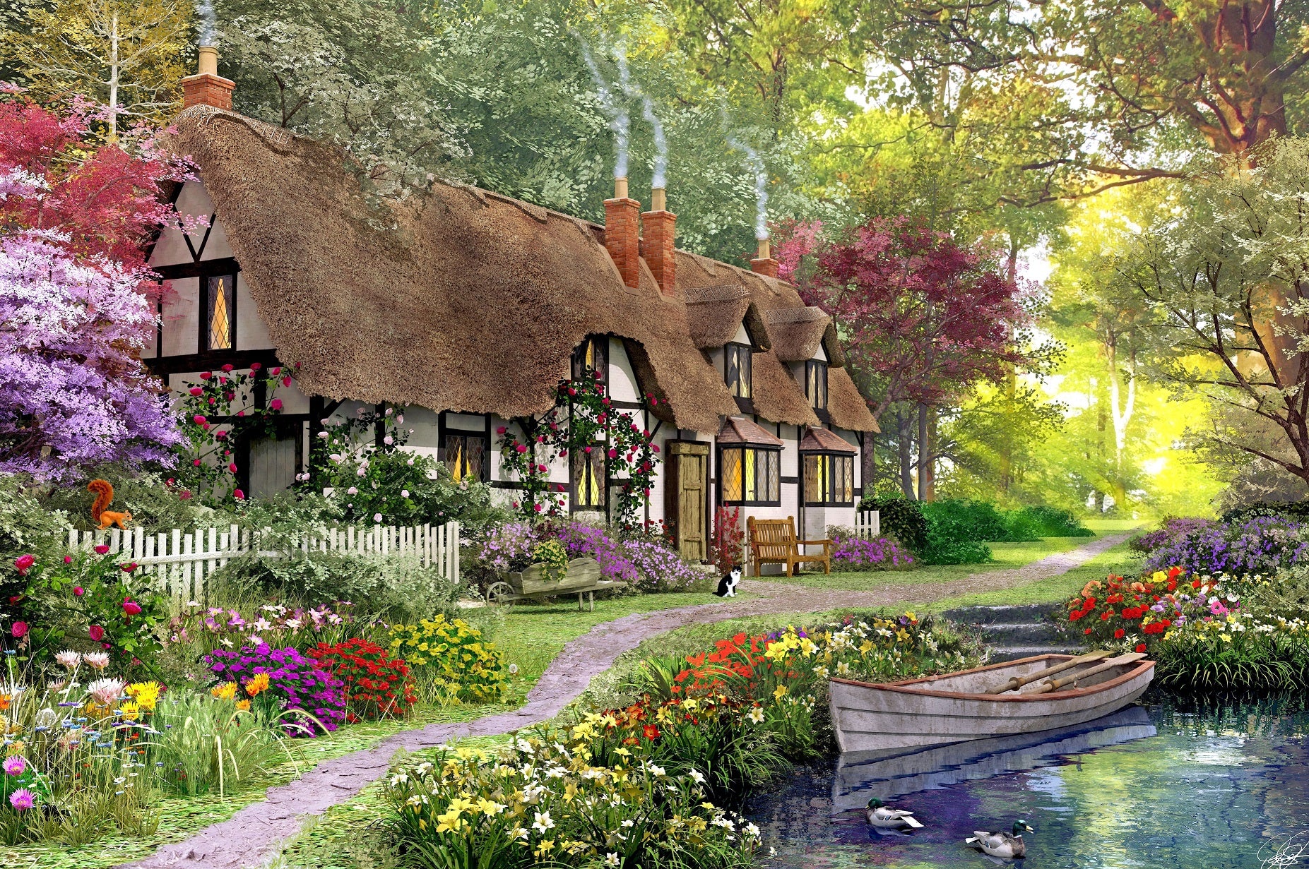 Woodland Walk Cottage (365 Piece Wooden Jigsaw Puzzle) | Nautilus