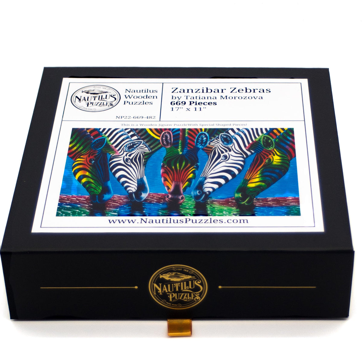 Zanzibar Zebras (669 Piece Wooden Jigsaw Puzzles for Adults) - Nautilus Puzzles - Wooden Jigsaw Puzzles For Adults
