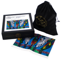 Zanzibar Zebras (669 Piece Wooden Jigsaw Puzzles for Adults) - Nautilus Puzzles - Wooden Jigsaw Puzzles For Adults